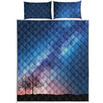 Night Sky Milky Way Print Quilt Bed Set