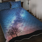 Night Sky Milky Way Print Quilt Bed Set