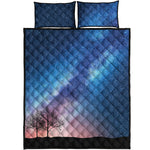Night Sky Milky Way Print Quilt Bed Set