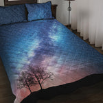 Night Sky Milky Way Print Quilt Bed Set