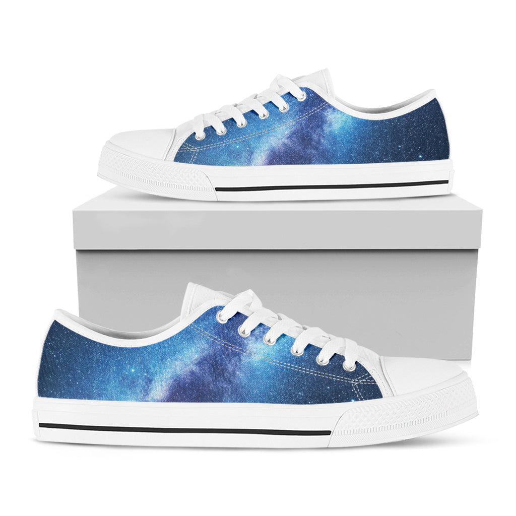 Night Sky Milky Way Print White Low Top Shoes