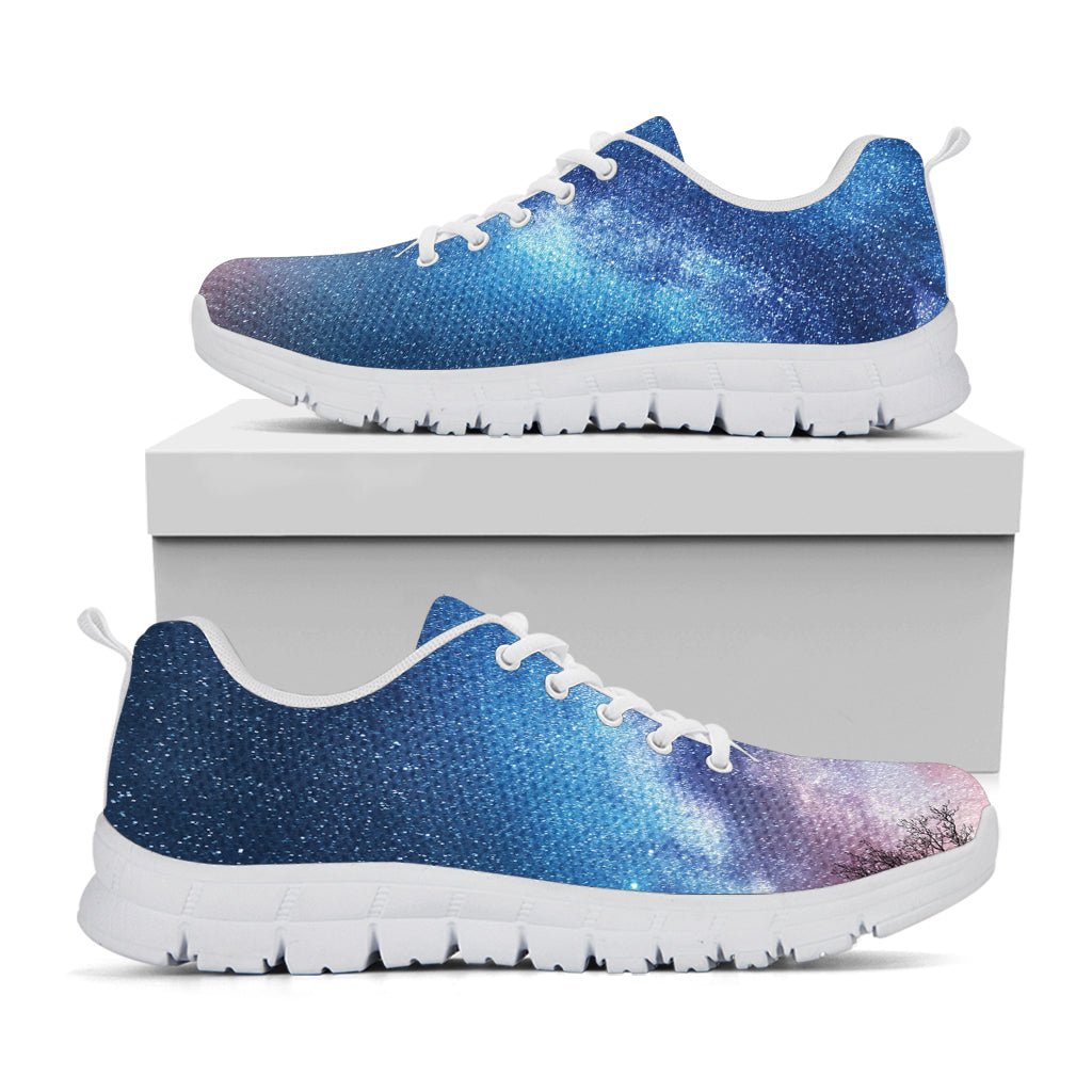 Night Sky Milky Way Print White Sneakers