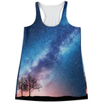 Night Sky Milky Way Print Women's Racerback Tank Top