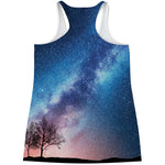 Night Sky Milky Way Print Women's Racerback Tank Top