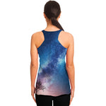 Night Sky Milky Way Print Women's Racerback Tank Top