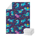 Night Star Unicorn Pattern Print Blanket
