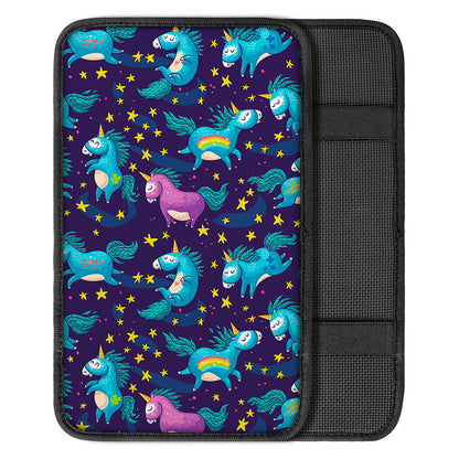 Night Star Unicorn Pattern Print Car Center Console Cover