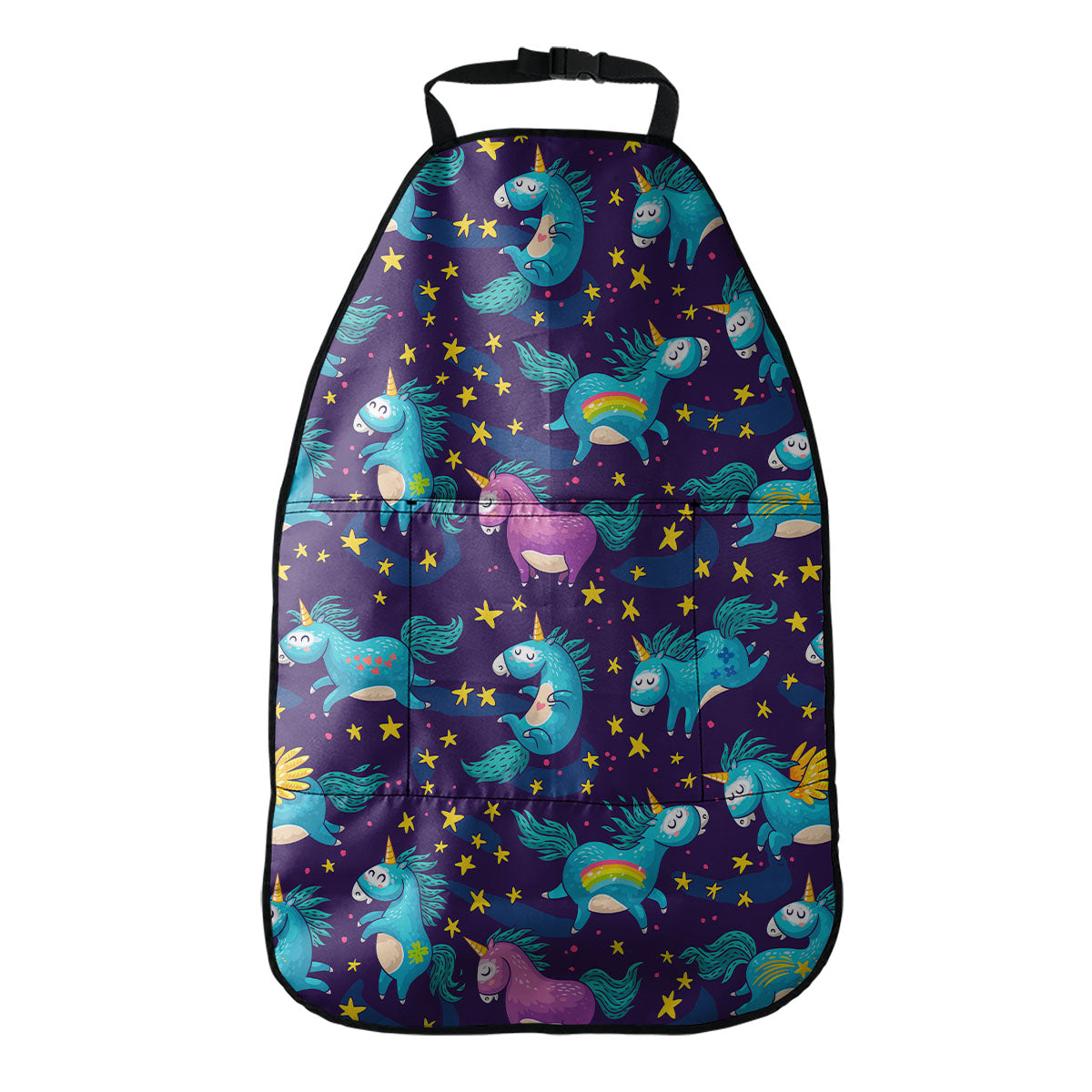 Night Star Unicorn Pattern Print Car Seat Organizers