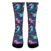 Night Star Unicorn Pattern Print Crew Socks