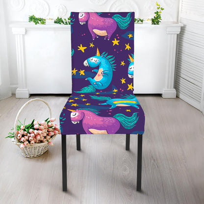 Night Star Unicorn Pattern Print Dining Chair Slipcover