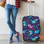 Night Star Unicorn Pattern Print Luggage Cover GearFrost
