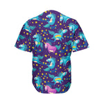 Night Star Unicorn Pattern Print Men's Baseball Jersey