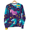 Night Star Unicorn Pattern Print Men's Crewneck Sweatshirt GearFrost