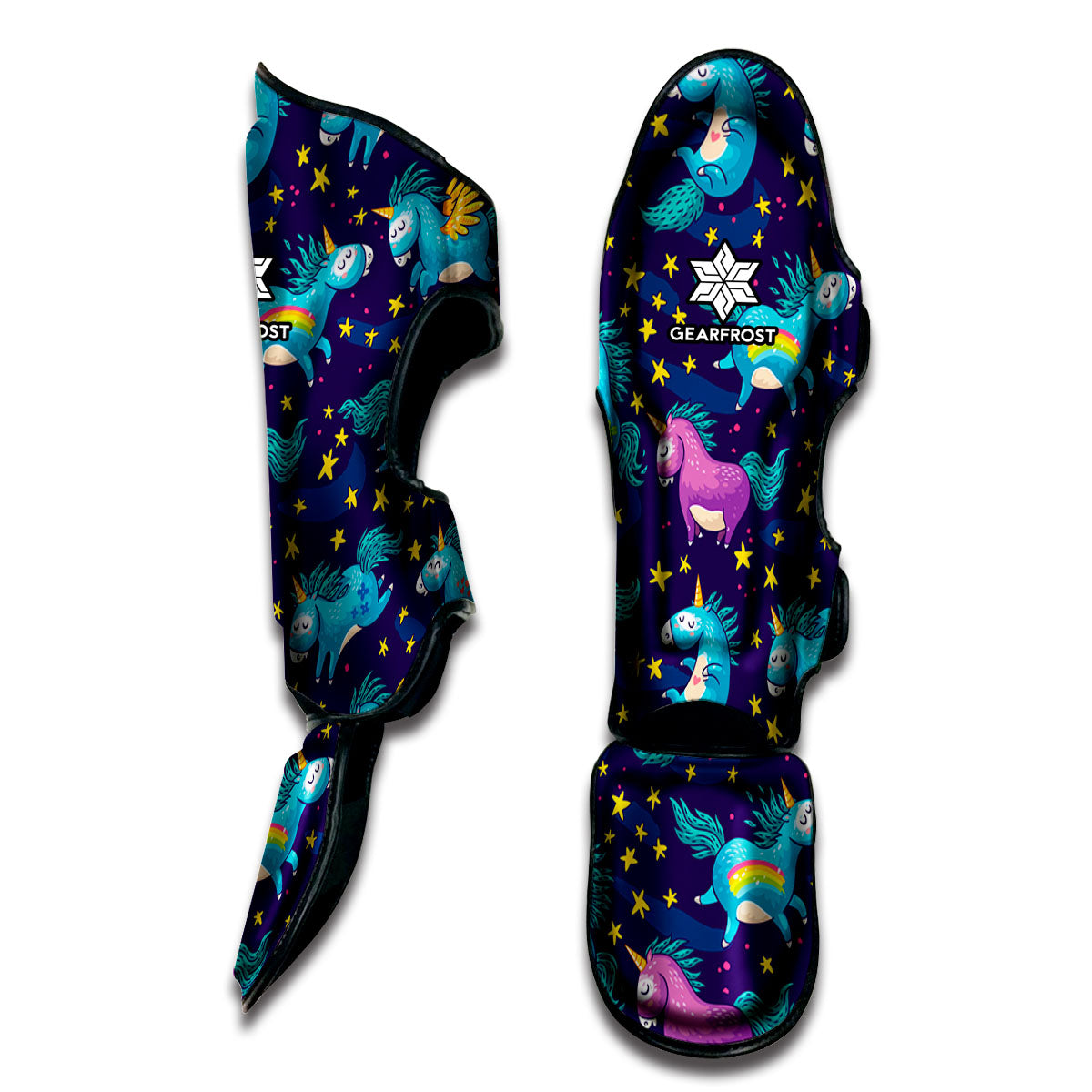 Night Star Unicorn Pattern Print Muay Thai Shin Guard