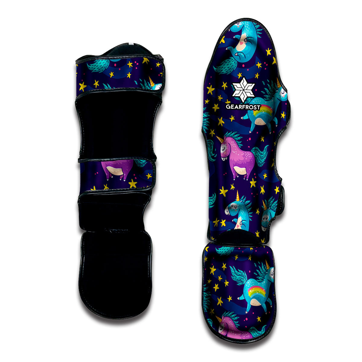 Night Star Unicorn Pattern Print Muay Thai Shin Guard