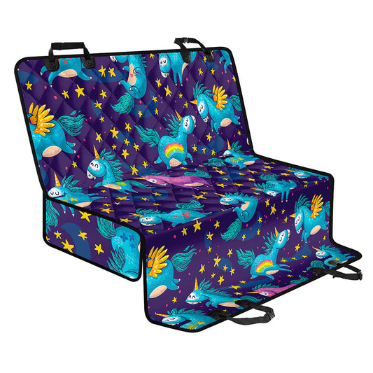 Night Star Unicorn Pattern Print Pet Car Back Seat Cover