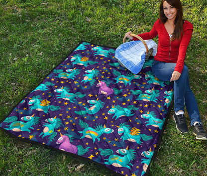 Night Star Unicorn Pattern Print Quilt