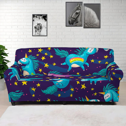 Night Star Unicorn Pattern Print Sofa Cover