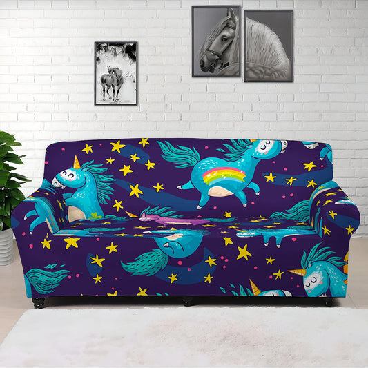 Night Star Unicorn Pattern Print Sofa Cover