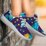 Night Star Unicorn Pattern Print Sport Shoes GearFrost