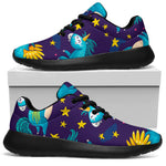 Night Star Unicorn Pattern Print Sport Shoes GearFrost