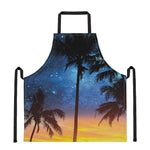 Night Sunset Sky And Palm Trees Print Apron