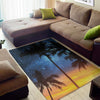 Night Sunset Sky And Palm Trees Print Area Rug