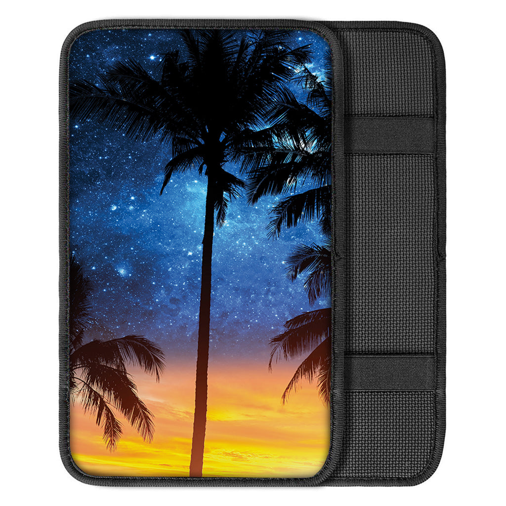 Night Sunset Sky And Palm Trees Print Car Center Console Cover