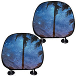 Night Sunset Sky And Palm Trees Print Car Headrest Covers