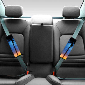 Night Sunset Sky And Palm Trees Print Car Seat Belt Covers