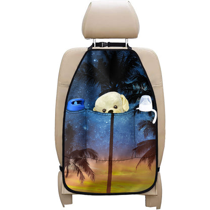 Night Sunset Sky And Palm Trees Print Car Seat Organizers