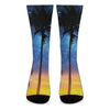 Night Sunset Sky And Palm Trees Print Crew Socks