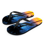 Night Sunset Sky And Palm Trees Print Flip Flops