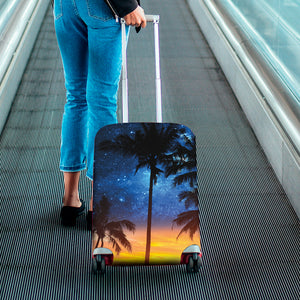 Night Sunset Sky And Palm Trees Print Luggage Cover