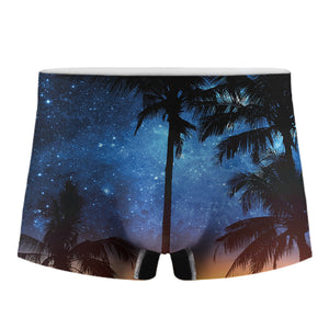 Night Sunset Sky And Palm Trees Print Men's Boxer Briefs