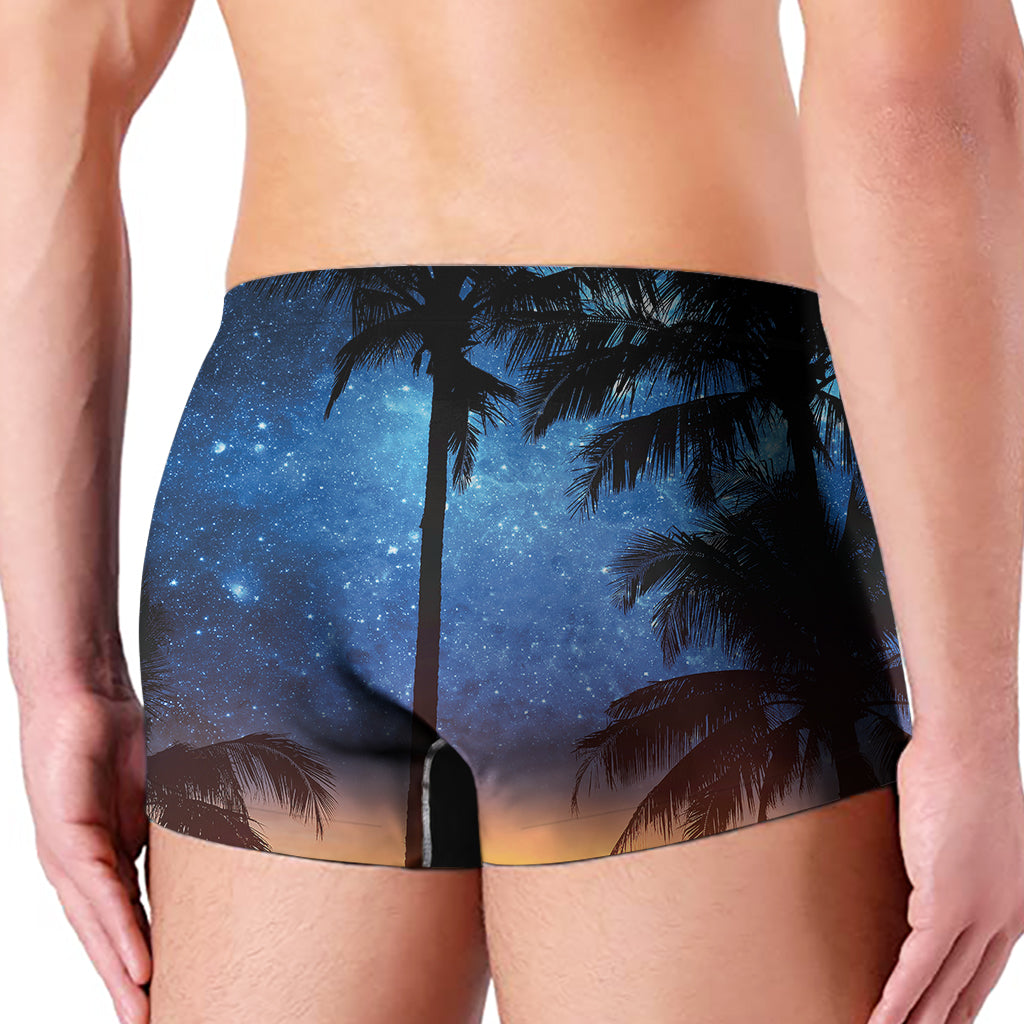 Night Sunset Sky And Palm Trees Print Men's Boxer Briefs