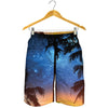 Night Sunset Sky And Palm Trees Print Men's Shorts