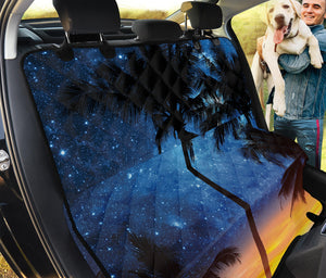 Night Sunset Sky And Palm Trees Print Pet Car Back Seat Cover