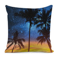 Night Sunset Sky And Palm Trees Print Pillow Cover
