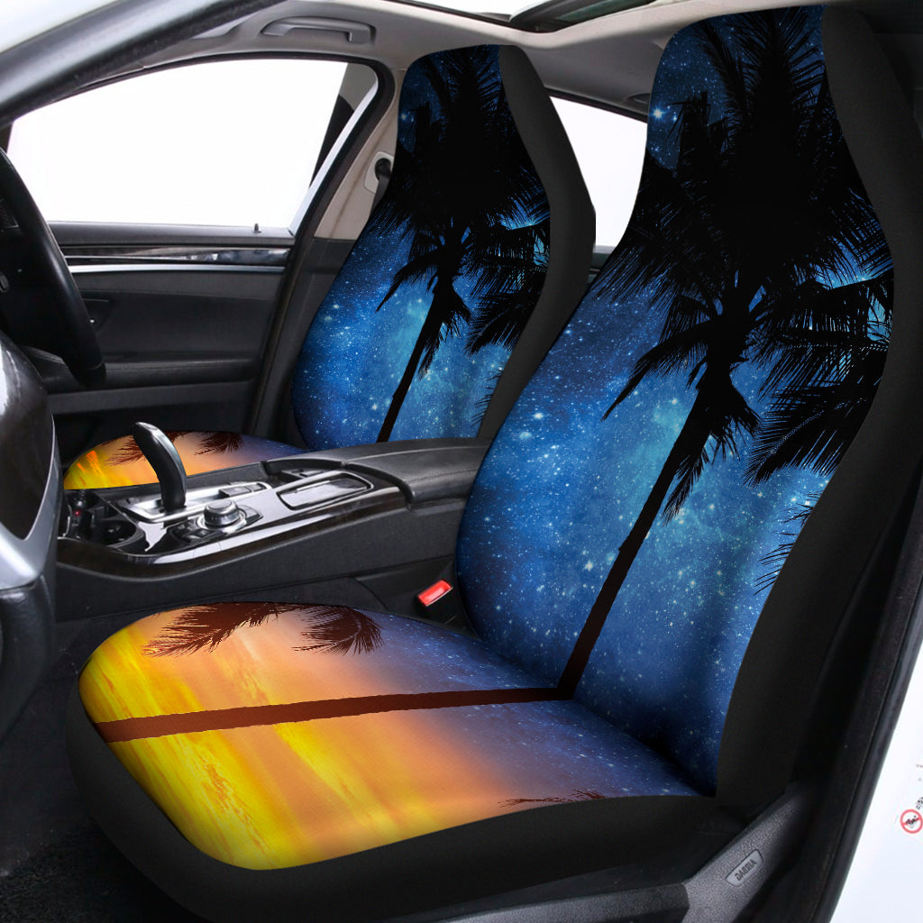Night Sunset Sky And Palm Trees Print Universal Fit Car Seat Covers