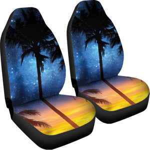 Night Sunset Sky And Palm Trees Print Universal Fit Car Seat Covers