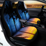 Night Sunset Sky And Palm Trees Print Universal Fit Car Seat Covers
