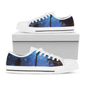Night Sunset Sky And Palm Trees Print White Low Top Sneakers
