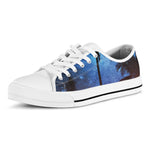 Night Sunset Sky And Palm Trees Print White Low Top Shoes