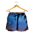 Night Sunset Sky And Palm Trees Print Women's Shorts