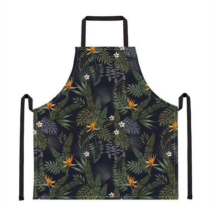 Night Tropical Hawaii Pattern Print Apron
