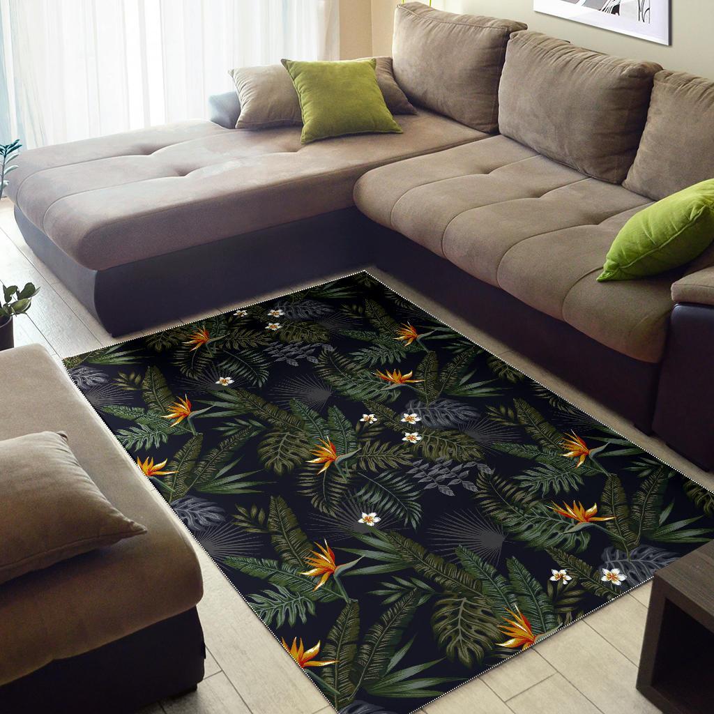 Night Tropical Hawaii Pattern Print Area Rug GearFrost