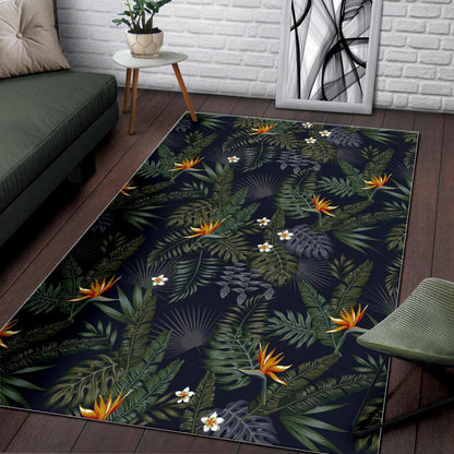 Night Tropical Hawaii Pattern Print Area Rug GearFrost