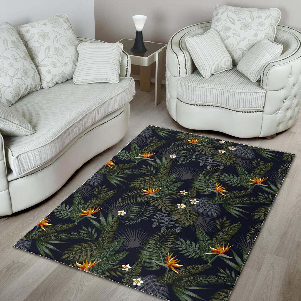 Night Tropical Hawaii Pattern Print Area Rug GearFrost
