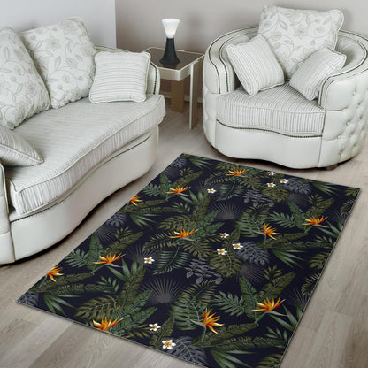 Night Tropical Hawaii Pattern Print Area Rug GearFrost